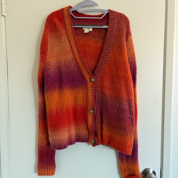 Anthropolgie Maeve Hallie Space-Dyed Cardigan Women’s Wool Blend Size Large - Picture 3 of 13